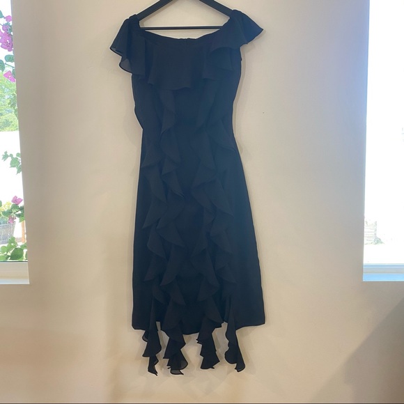 C/Meo Collective Black Cascade Ruffle Off the Shoulder Dress - Picture 5 of 10